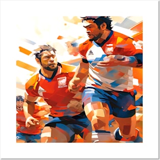 Rugby Scrum Abstract, Sports Graphic Design Posters and Art